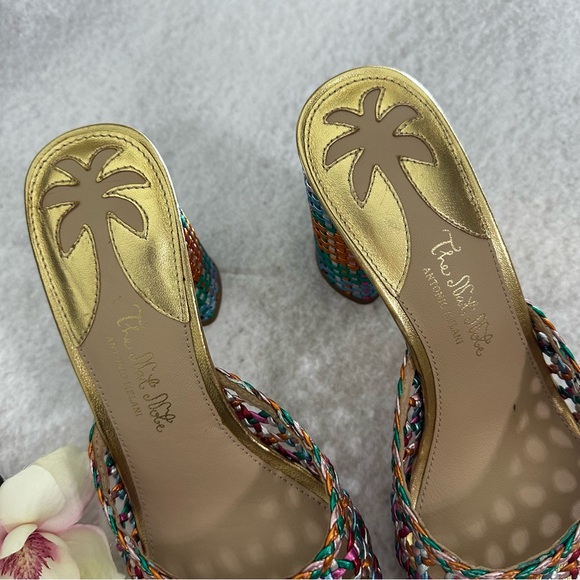Antonio Melani x The Nat Note Riviera Rainbow Woven Metallic Slip-On Mules - Picture 8 of 16
